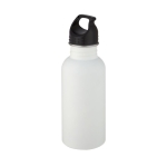 Steel sports bottle with lid and handle, 500 ml white colour