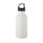 Steel sports bottle with lid and handle, 500 ml white colour