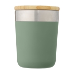 Stainless steel thermal mug with organic bamboo lid, 330 ml mint green colour