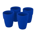 Stackable coloured ceramic cups, 280 ml blue colour