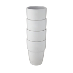 Stackable coloured ceramic cups, 280 ml white colour