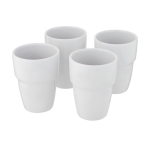 Stackable coloured ceramic cups, 280 ml white colour