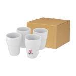 Stackable coloured ceramic cups, 280 ml white colour