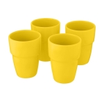 Stackable coloured ceramic cups, 280 ml yellow colour