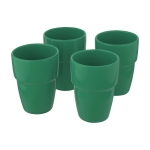 Stackable coloured ceramic cups, 280 ml green colour