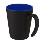 Two-tone ceramic mug with original handle, 360 ml blue colour