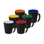 Two-tone ceramic mug with original handle, 360 ml blue colour