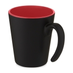 Two-tone ceramic mug with original handle, 360 ml red colour