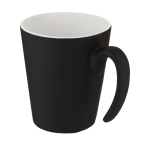 Two-tone ceramic mug with original handle, 360 ml white colour