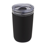 Borosilicate glass cup with recycled plastic, 420 ml black colour