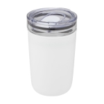 Borosilicate glass cup with recycled plastic, 420 ml white colour