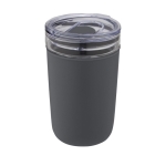 Borosilicate glass cup with recycled plastic, 420 ml dark grey colour