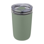 Borosilicate glass cup with recycled plastic, 420 ml mint green colour