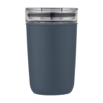 Borosilicate glass cup with recycled plastic, 420 ml petrol blue colour