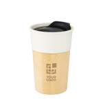 Porcelain travel mug with bamboo exterior, 320 ml