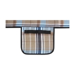 Waterproof striped picnic blanket with handle, 140 g/m² khaki colour