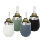 Stainless steel wine cooler blue gray colour