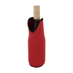 Stretchable neoprene insulated wine bottle sleeve red colour