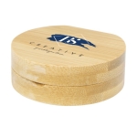 Compact bamboo pocket mirror with small compartment natural colour