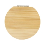 Compact bamboo pocket mirror with small compartment natural colour