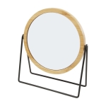 360º rotating bamboo standing mirror natural colour