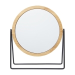 360º rotating bamboo standing mirror natural colour