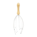 Head massager with 12 wire and rubber prongs natural colour