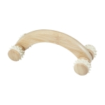 Body massager with bamboo rollers natural colour