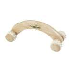 Body massager with bamboo rollers natural colour