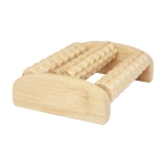 Bamboo foot massager with three rollers natural colour