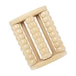 Bamboo foot massager with three rollers natural colour