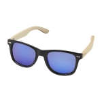 Polarised bamboo sunglasses with mirrored lenses light wood colour