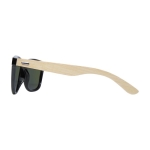 Polarised bamboo sunglasses with mirrored lenses light wood colour