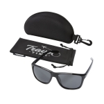 Sports polarised sunglasses with case and cloth black colour