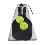 Set of black wooden paddles with 2 balls for events black colour