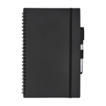 Sustainable notebook with reusable erasable marker, A5 plain pages black colour