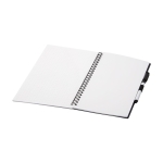 Sustainable notebook with reusable erasable marker, A5 plain pages black colour