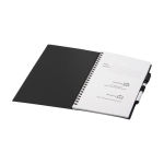 Sustainable notebook with reusable erasable marker, A5 plain pages black colour