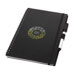 Sustainable notebook with reusable erasable marker, A5 plain pages black colour