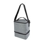 Recycled insulated bag with 2 compartments grey colour