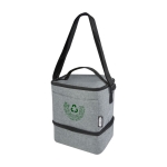 Recycled insulated bag with 2 compartments grey colour