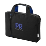 Affordable conference bag with pocket and coloured detail from RPET royal blue colour