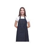 Recycled denim apron for corporate giveaways dark blue colour