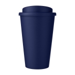 Quality double-insulated plastic travel mug, 350 ml dark blue colour