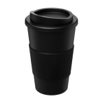 Insulated plastic travel mug, 350 ml black colour