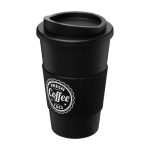 Insulated plastic travel mug, 350 ml black colour