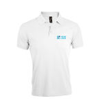 Polo shirt, polyester & cotton, 200 g/m2, SOL'S Prime Men white colour view with print area