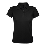 Women's polo shirt, polyester and cotton, 200 g/m2, SOL'S Prime black colour