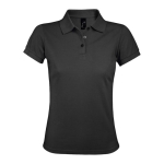 Women's polo shirt, polyester and cotton, 200 g/m2, SOL'S Prime dark grey colour eighth view