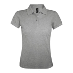 Women's polo shirt, polyester and cotton, 200 g/m2, SOL'S Prime marbled grey colour